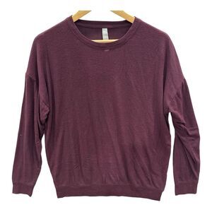 Athleta Mindful Pullover Womens Small Burgundy Long‎ Sleeve Top Athleisure